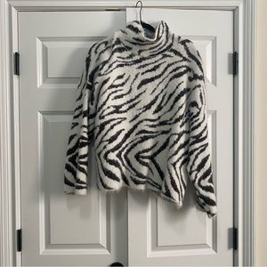 H&M Zebra Fuzzy Sweater